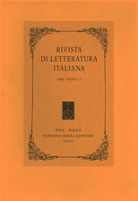 Rivista di letteratura italiana 2015,XXXIII,1 - AA.VV (Fabrizio Serra Editore)