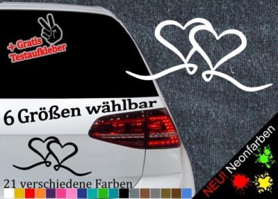 Herzen Aufkleber -6 Größen 21 Farben- Hochzeit Liebe Tribal Du+Ich Partnerschaft