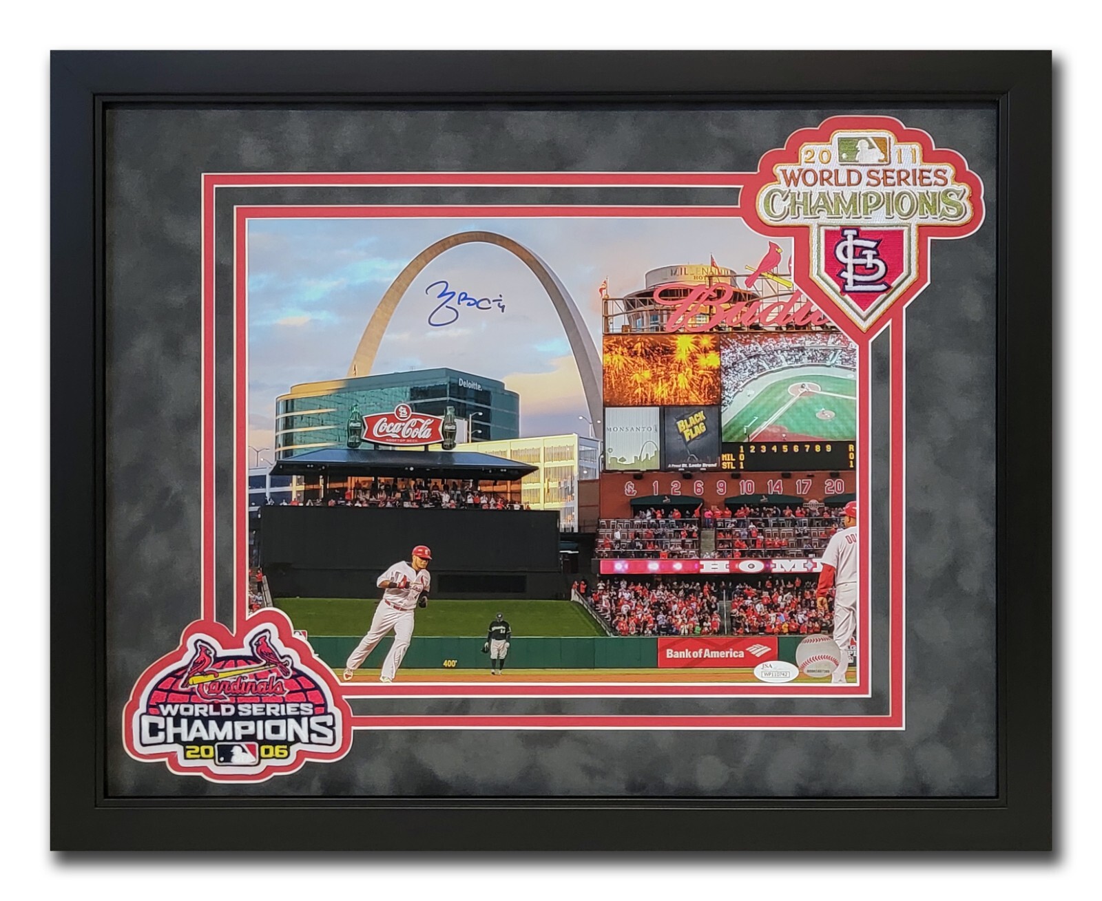 Yadier Molina Autographed Signed St. Louis Cardinals 11x14 photo. Framed photo. JSA Witness 