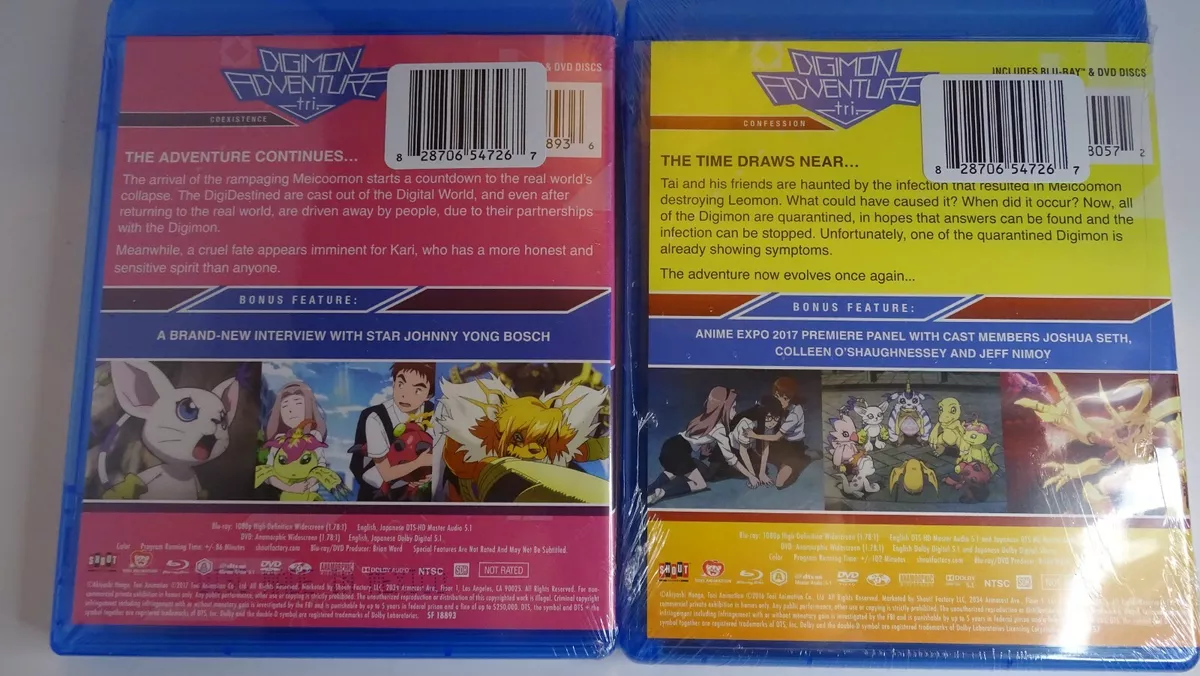 Lot of 2 Digimon Adventure Tri movies (blu-ray/DVD) (confession/Coexistence)