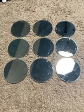 Circular Round Glass Accent Mirror Frameless 3" Great Condition, Flat Back