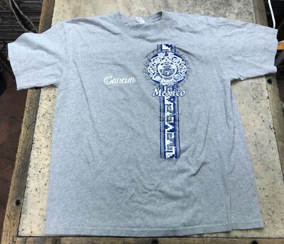 Vintage Cancun Mexico T Shirt Size Large - See Measurements - Gray - Fast Ship!