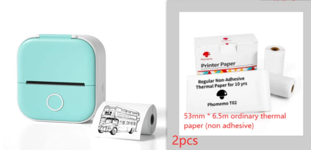 Portable Mini Thermal Label Printer for Home Photos Student Study Error Notes