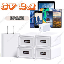 5PACK Lot 5V 2A USB Port Jack Wall Charger 5 Volt v 2 Amp AC to DC Power Adapter