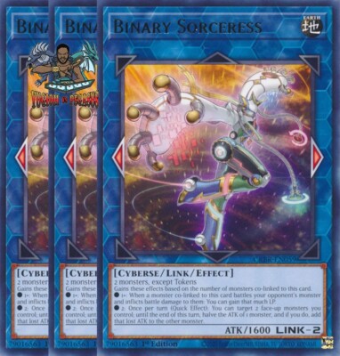 Yugioh! 3x Binary Sorceress CRBR-EN059 Rare 1st Ed NM