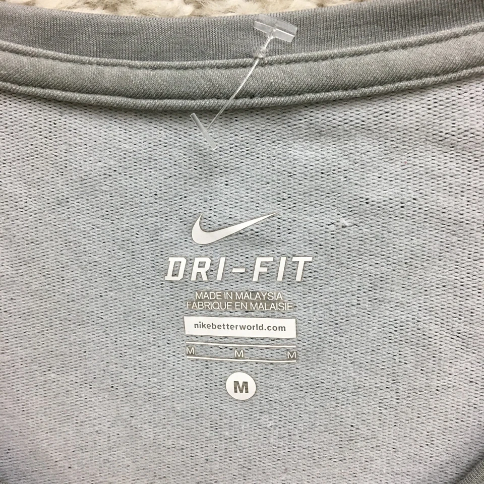 Camisa Nike Mediana Adulto Gris Dri Fit Raglán Swoosh Logo Atlética Elastizada Mujeres M Foto 3 de 4