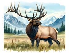 BULL ELK MOUNTAINS PINE TREES HUNTING WILDLIFE COMPUTER MOUSE PAD 9.25 x 7.75