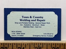 Town & Country Welding Repair Garwin Iowa Vintage Business Card