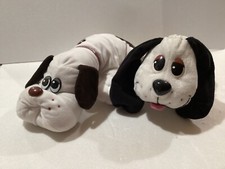 POUND PUPPY LOT of 2 White with Black Spots Red Collars - 14 19