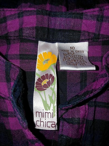MIMI CHICA GIRL'S STRETCH COTTON CRINKLE CIRCLE-STYLE BUTTON TOP-10-CUTE-NWOT - Picture 4 of 4
