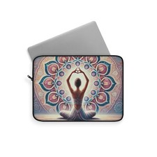 Mandala Yoga Laptop Sleeve Mindful Meditation Tech Case Gift for Wellness Lovers
