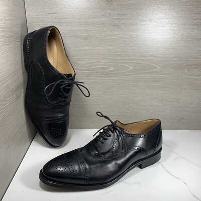 Jones Bootmaker Mercer Brogue Shoes Men Size 11 Wide Black Leather