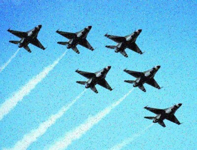 8 1/2 x 11'' COLOR PRINT of 2023 SIX (6) THUNDERBIRDS F-16 FLYING IN FORMATION