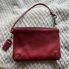 Coach Vintage Red Leather Wristlet