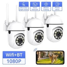 3PCS Security Camera System Outdoor Night Vision 1080P 2.4GWIFI Home Wired Cam