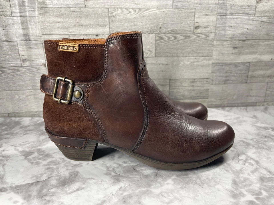 Pikolinos Botas Mujer 9.5M Rotterdam Zapatos Marrón Gamuza Boho Botín al Tobillo Foto 3 de 4