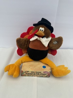 Dan Dee Turkey in the Straw Plush Singing Thanksgiving Tom Stuffed Toy New