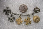 CHAIN WITH MINIATURES OF MILITARY ww1 German Veteran Military Pins