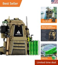Versatile Outdoor Fishing Backpack with Adjustable Straps  4 Tackle Boxes