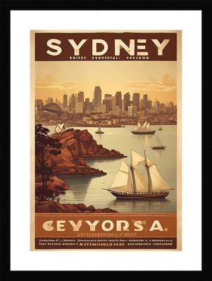 Moderner Hafen von Sydney gerahmtes Wandbild Poster Leinwanddruck Bild