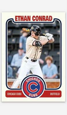Ethan Conrad 2025 MLB Draft Novelty Baseball Card! Top Prospect! Chicago Cubs