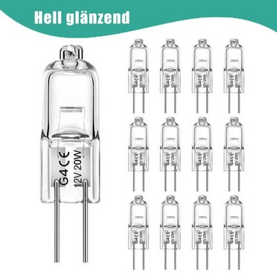 10x Leuchtmittel G4 Halogen 10W 20W Lampe Lampen Stiftsockel Birne Warmweiß 12V