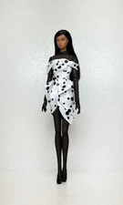 Miniature Doll Dress fit 1/6 Scale Fashion Royalty Nu. face Handmade Doll Dress