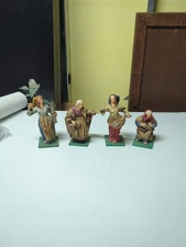 Handmade 6" Italian Paper Mache Village Woman At Work