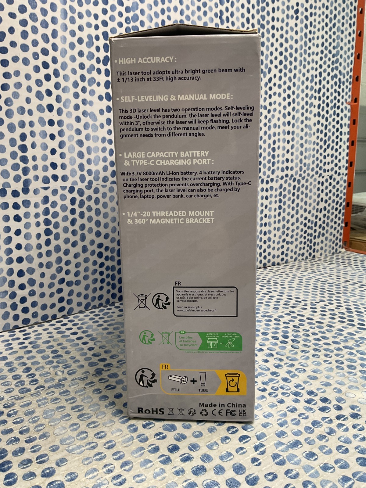 HueparPro Laser Level 3 x 360 Self Leveling Green Beam Laser Tool