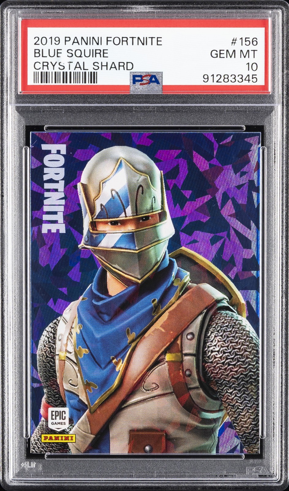 2019 PANINI FORTNITE CRYSTAL SHARD #156 BLUE SQUIRE PSA 10
