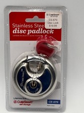 Heavy Duty Disc Padlock 2.75" Stainless Steel Shed Gate Trailer Lock NEW