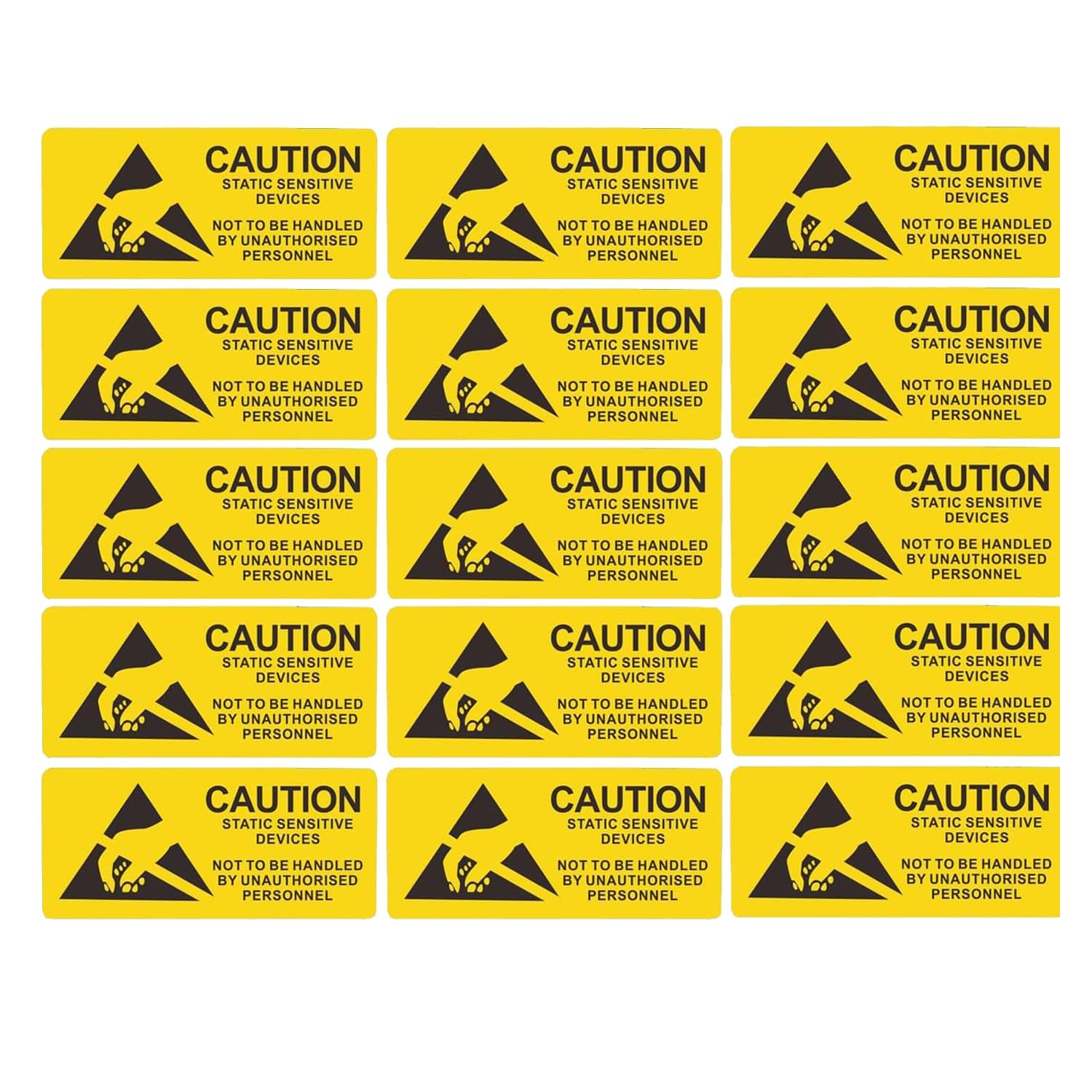 500PCS ESD Caution Labels for Electrostatic Sensitive Devices – Yellow