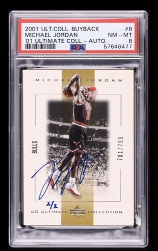 2001 UD Ultimate Collection Michael Jordan Buyback On Card Auto 2/2 PSA 8!