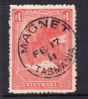 Tasmania nice MAGNET 1911 pmk on 1d pictorial rated S (4) by Hardinge