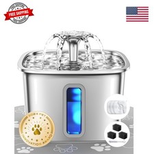 Innovation Award Winner Stainless Steel Cat Water Fountain, 108oz Automatic...