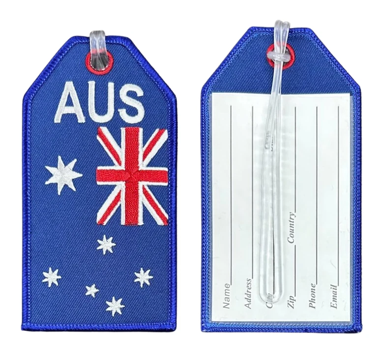 13099 AUS AUSTRALIAN FLAG AUSTRALIA AIRLINE AVIATION EMBROIDERED LUGGAGE BAG TAG