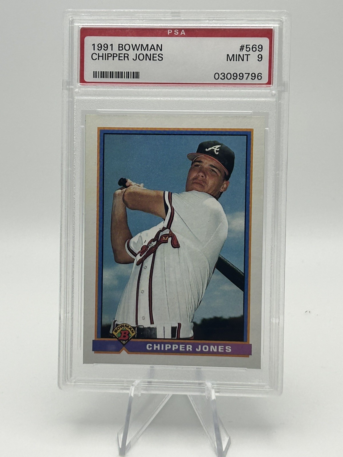 1991 Bowman Chipper Jones Rookie #569 PSA 9 Atlanta Braves