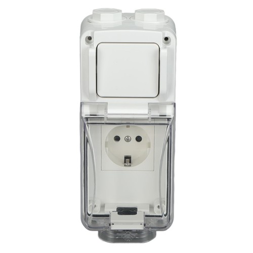 Interrupteur à bascule prise IP66 prise allemande pour jardin 250V 16A. - Photo 14 sur 23