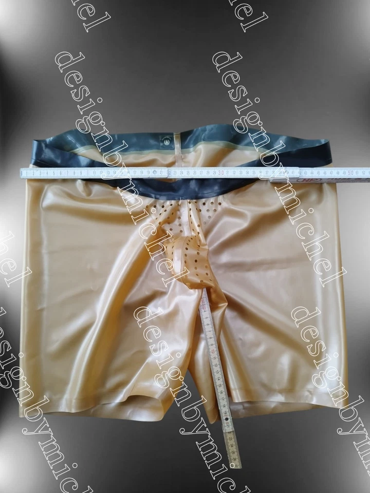 Latex Short in Metallic Transparent/Gold 0,4mm XL-XXL Chloriert - Bild 4 von 4