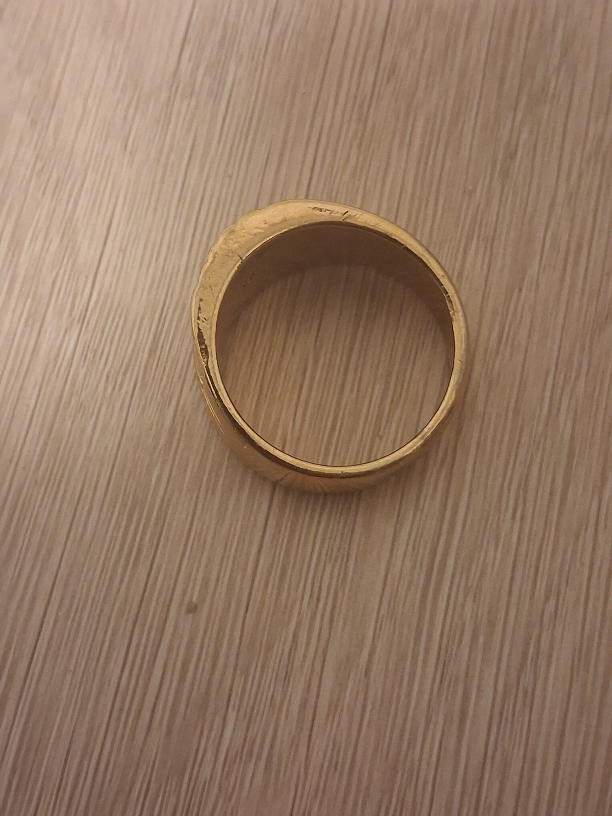 Gold-Tone Wave Pattern Statement Ring – Textured … - image 3