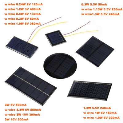 Solarpanel Solarzelle viele Typen Batterieladegerät 2V 3V 5,5V 6V 9V 10V 12V
