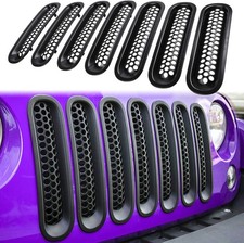 Lot de 7 inserts en maille pour grille avant pour Jeep Wrangler JK JKU Sport