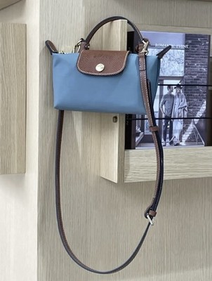 Longchamp  Hand Clutch Pouch Morandi Tone Nylon Cosmetic Bag  with strap