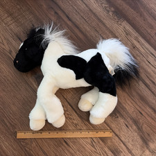 Vintage 2000 Animal Alley Painted Black Plush Horse 14" Toys R Us Exclusive