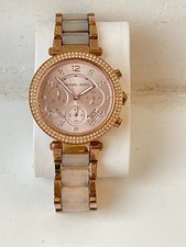 Michael Kors Parker Rose Gold-Tone Blush Acetate Band Women's Watch MK5896