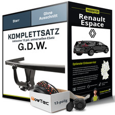 Für RENAULT Espace V Typ JR Anhängerkupplung starr +eSatz 13pol uni 15- NEU