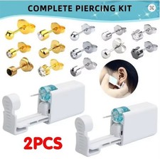 Disposable Nose Piercing Kits Nose Gun Earring Nose Stud Gun Kit 2pcs Piercer UK