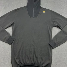 ACLIMA Base Layer Shirt Mens Large Merino Wool Outdoor Ski Hiking 1/4 Zip Black