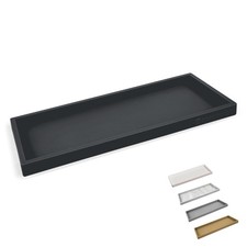 Silicone Countertop Tray 11.7" Black Bathroom Vanity Organizer - Versatile Use