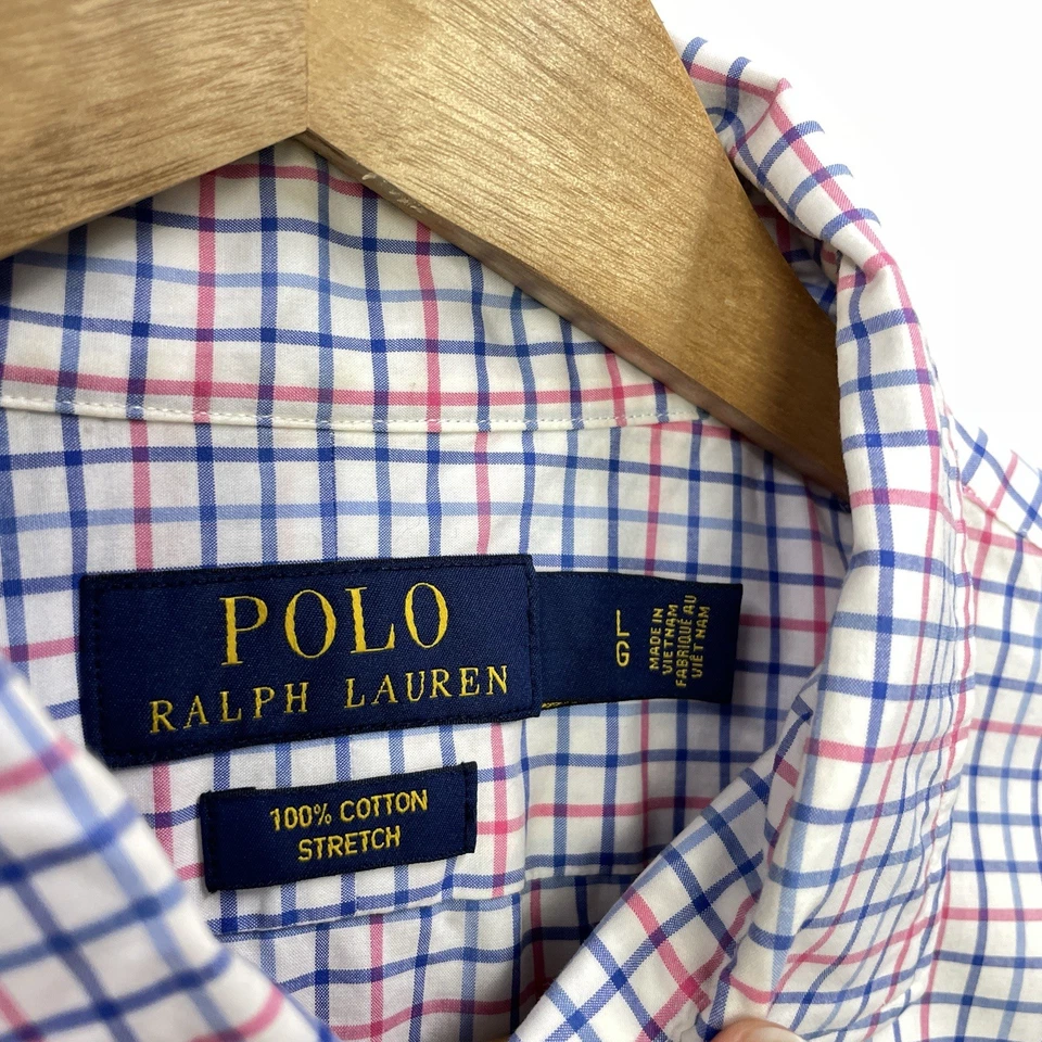 Polo Ralph Lauren Tartan Polo Shirt Size Large Button up Long Sleeve - image 3 of 4